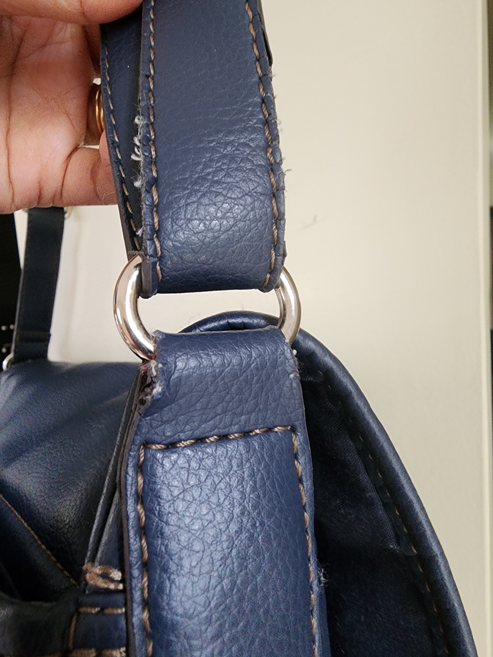 Relic Navy Blue Pebbled Shoulder Bag with Front Zip - Picture 7 of 7